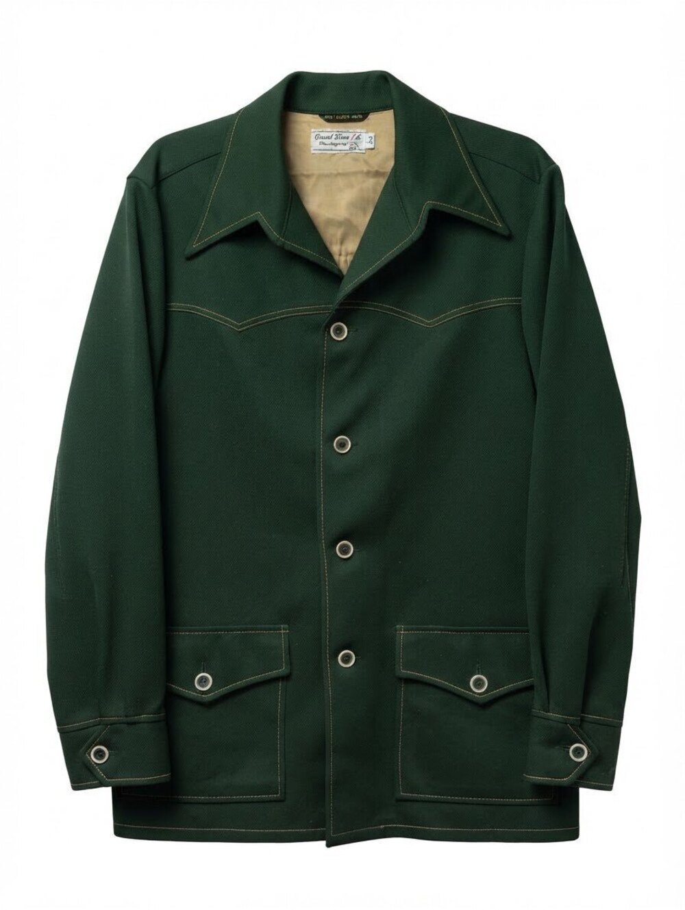 Vintage 70s Grand Slam Munsingwear Mens Dark Green Contrast Stitch Jacket 44